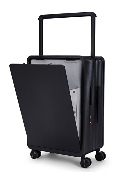 LİMRA شنطة سفر فاخرة مقاس 20 بوصة مخصصة لكبينة الطائرة لون أسود