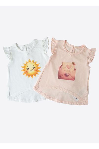kitikate White Pink Organic Mellow 2-Pack T-Shirt