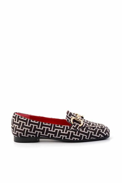 Bambi Schwarz bedruckte Ballerinas für Damen – K 01641167204