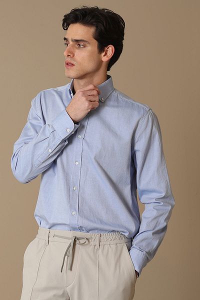 Lufian Daniel Bărbați - Cămașă Smart Casual Blue Slim Fit
