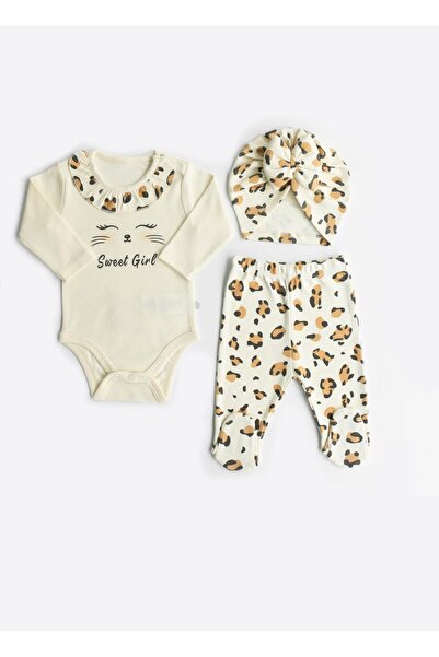 kitikate Organik Leopar 3'lü Takım Natural