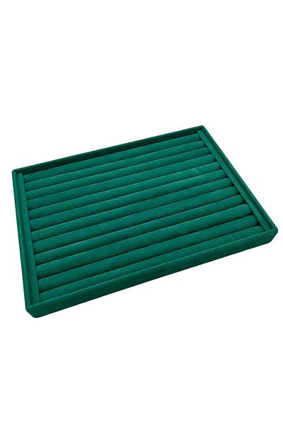 MeGass Dekor Domestic Production Large Size Suede Fabric Green Color 34 cm / 24 cm Hot Dog Ring Display Stand