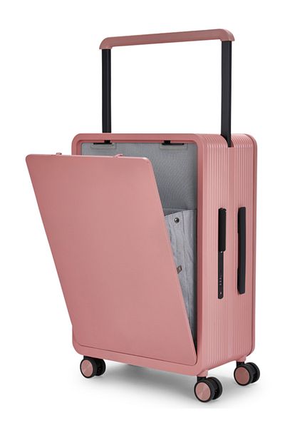 LİMRA Modern 24-inch Polycarbonate Two-Compartment Suitcase in Pink