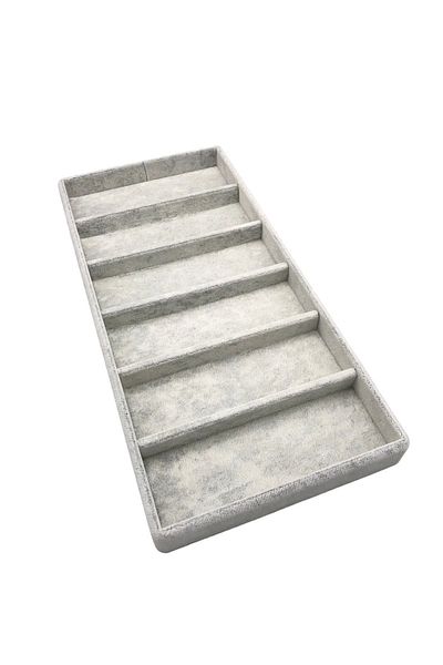 Aydın Decor New Domestic Suede Gray 38*19cm Compartment Glasses Stand (AYDINDECOR)