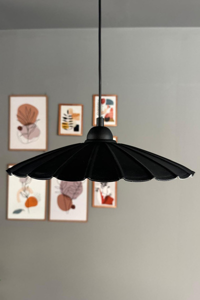 Bamyum Risso Siyah Metal Büyük Avize Tekli Rustik Cafe Mutfak Modern Sarkıt Aydınlatma