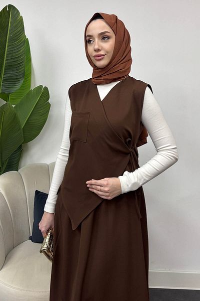 Tesettür Diyarı Dubai Vest Skirt Dumbbell Fabric Set