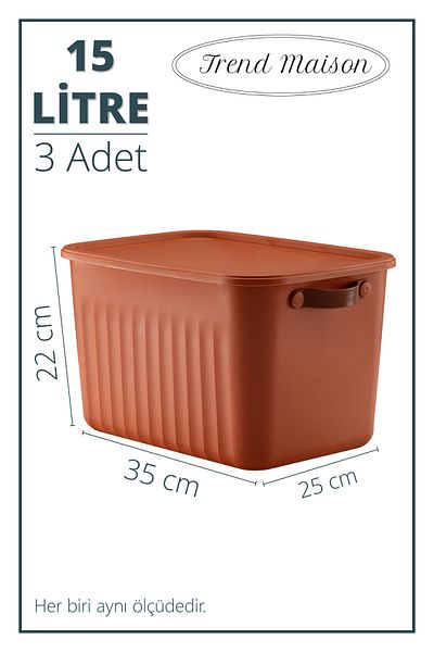 Trend Maison 3-Pack Organization Box - Decorative Storage Box with Lid