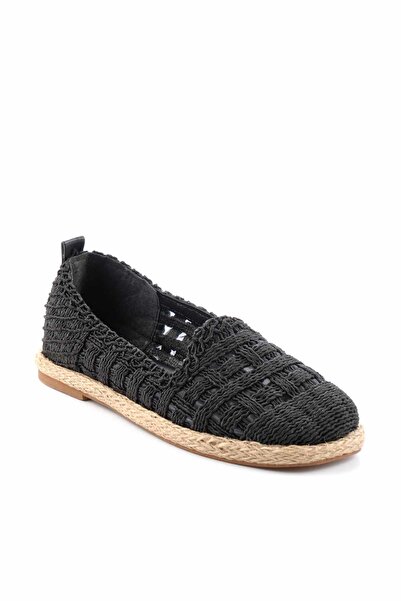 Bambi Black Knitted Women's Espadrille K01874052316