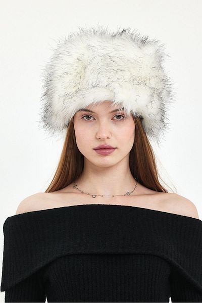 Fluffy Turkey Winter Russian Style Hat - Fluffy Heart / Sunny Fur Pullover (58-60 cm)