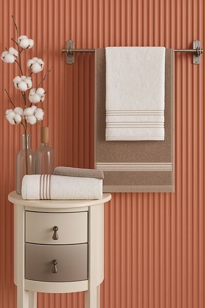 Formeya Badetuch-Set - Badetuch-Set - Badetuch und Haartuch-Set (2 Stück 50x90 cm + 2 Stück 70x140 cm)