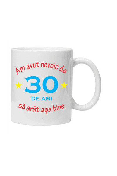 OEM Cana albă personalizată „mi-a luat 30 de ani”, INOVATIX®. 330 ml