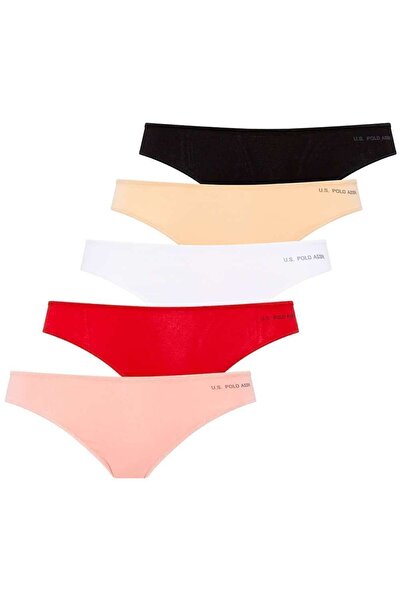 U.S. Polo Assn. Women's Multi-Colored Salmon String 5-Piece Hair Ties - Salmo...