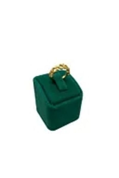 MeGass Dekor Domestic Production Suede Fabric Green Color Single Ring Display Accessory
