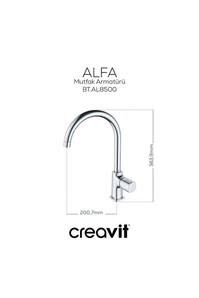 Creavit Chrome Colored Alpha Kitchen Luminaire