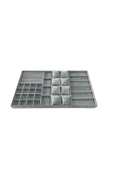 MeGass Dekor Domestic Production Special Order 70/38 Cm Suede Coated Gray Color Inside Drawer Jewelry Organizer