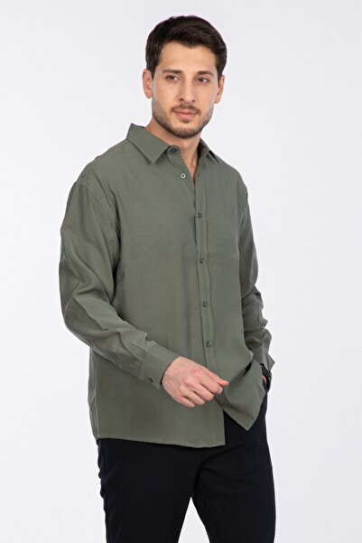 BARRELS AND OIL Oversize Modal Shirt - Khaki