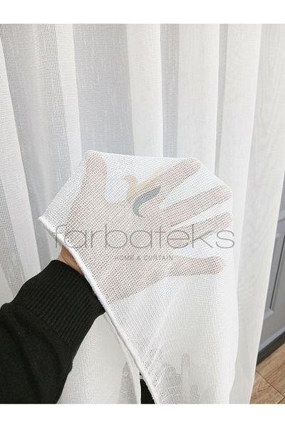 Taç Exculusive Melike Ironing-Free Wrinkle-Free Plain 2 Layer Pleated Tulle Curtain