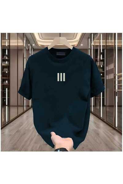 KOZİA OUTDOORS MALOÇBEY 3 μπλουζάκια με στάμπα γραμμών, oversized, unisex, βα...