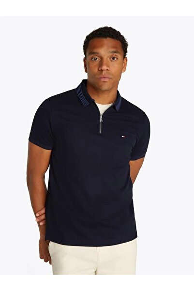 Men's mercerized pique zip REG POLO Polo T-Shirt