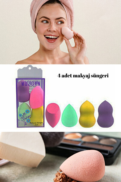 Granvex 4 прозорі коробки з губками для макіяжу, грушоподібні губки для тонал...