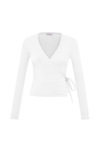 AQUELLA Double Breasted White Camisole Blouse
