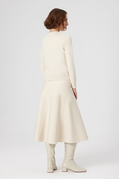 Mısırlı Bej Düğme Detaylı Kadın Hırka