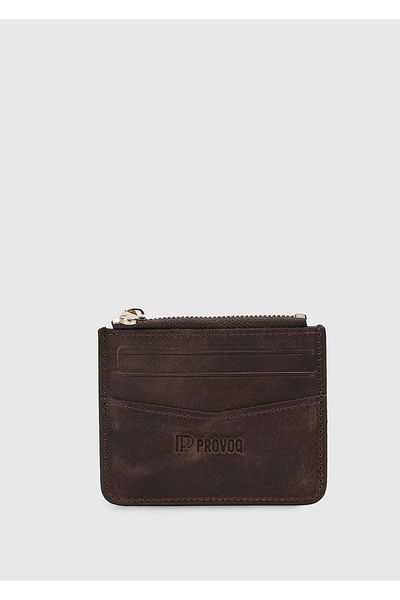 Provoq Кафяв картодържател Provoq 001 Crazy Leather