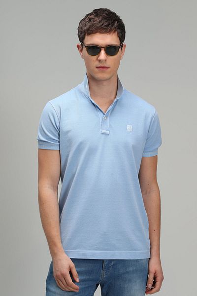 Lufian Ανδρικό μπλουζάκι Vernon Sports Polo Neck Μπλε