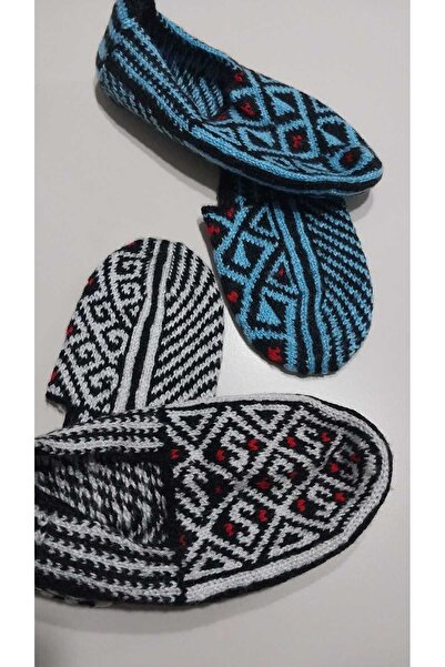 Papatyam 2 Adet El Örgüsü Beş Şiş/El İşi Patik/Çeyizlik Patik/Örgü/Ev Patiği/...