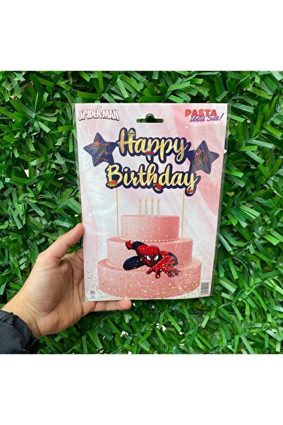 party world Pasta Üstü Happy Birthday Banner Kürdan