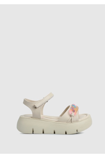 Kiddo Girl's Cream Flat Sandals