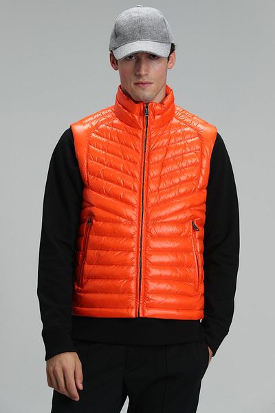 Lufian Axel Goose Feather Men's Vest Orange