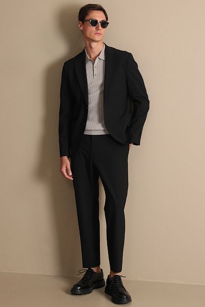 Lufian Jack Sport Men's Blazer Jacket Slim Fit Black