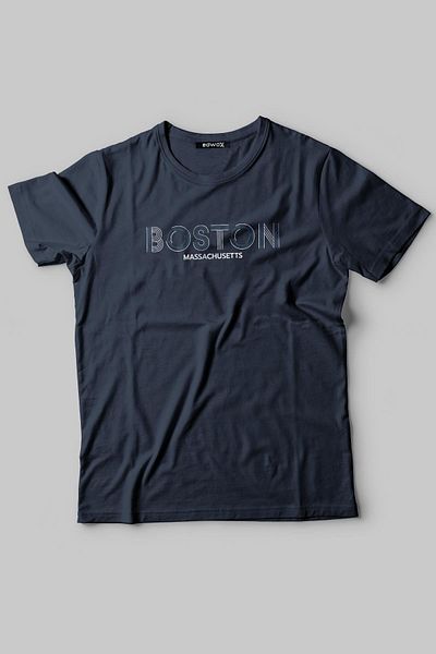 Edwox Ανδρικό μπλουζάκι με στάμπα Half Oversize Navy Blue Edw283