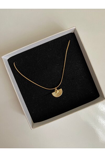 Arsaley Collection Yelpaze charm 45 cm çelik kolye