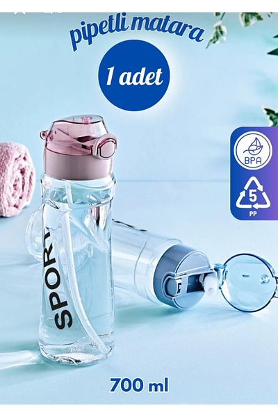 HBNC Polycarbonate Leakproof Sports School Water Bottle with Straw Water Bottle 700 ml - Does Not Create Odor