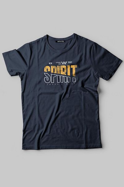 Edwox Ανδρικό μπλουζάκι με στάμπα Navy Blue Half Oversize