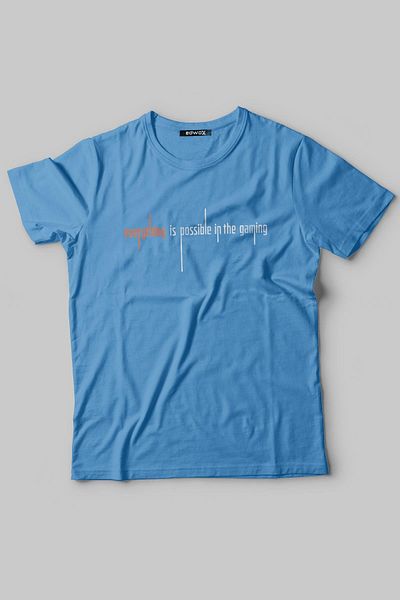 Edwox Tricou cu jumătate supradimensionat cu imprimeu albastru Edw277