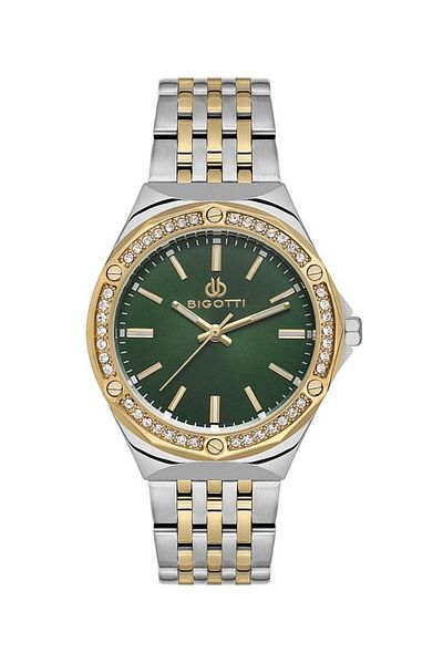 Bigotti Bg.1.10609-5 Stone Design 3 Atm Waterproof Metallic-Gold Color Women's Wristwatch