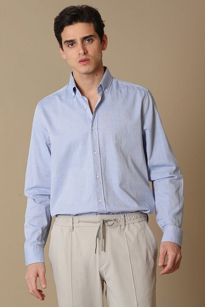 Lufian Cămașă de bază pentru bărbați Daniel Slim Fit Albastru
