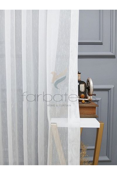Taç Exculusive Mimosa Iron-Free, Wrinkle-Free Plain 3-Layer Pleated Tulle Curtain