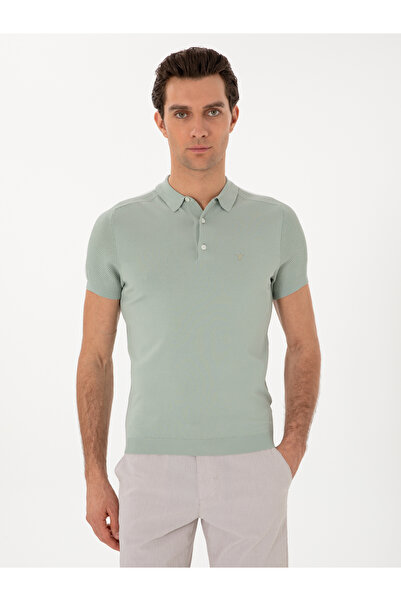 Cacharel Mint Slim Fit Polo Collar Sweater T-shirt 50299419-VR090