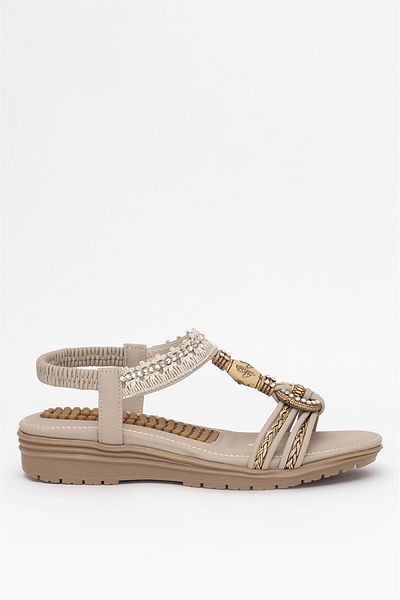 Guja Γυναικεία Flat σανδάλια Beige Stone 25Y120-4