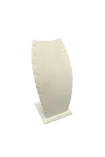 MeGass Dekor Μοντέλο Suede Fabric Cream Χρώμα 18/9 cm Κολιέ - Βάση με αλυσίδα