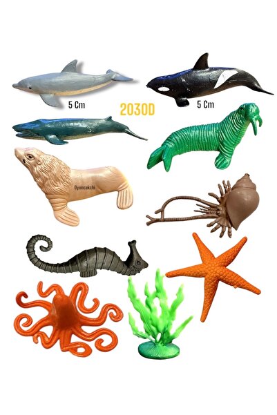 tmtoysandmore Akvaryum Deniz Hayvanları Mini Balık Hayvan Seti Et Malzeme 12 ...