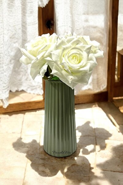 PICCOLA VITA Μακρύ ριγέ γυαλιστερό διακοσμητικό βάζο |   Κεραμικό Βάζο Χαμαλζ...