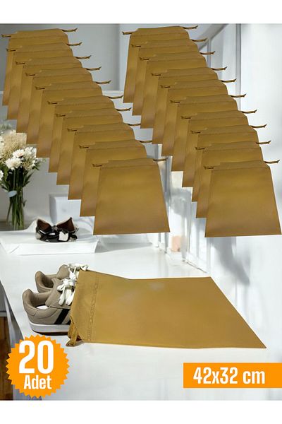 Balkan Room 20Pcs Beige Shoes Storage Bag Travel Pouch Closet and Suitcase Organizer