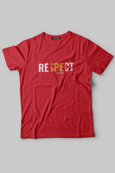 Edwox Red Printed Half Oversize T-Shirt Edw275