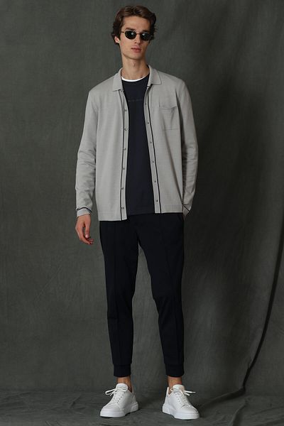 Lufian Pánské sportovní kalhoty Pıata Chino Slim Fit Navy Blue