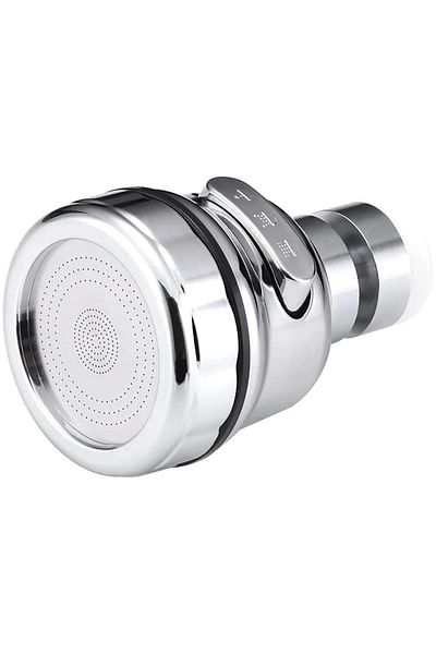 Miggles Water Saving 3 Function Kitchen Faucet Head 360 Degree Rotating Head Chrome Look